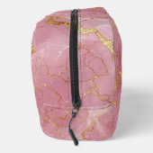 Pink Marble Background With Gold Veins Waschbeutel (Rechts)