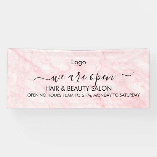 Pink Marble Beauty Salon Banner (Horizontal)