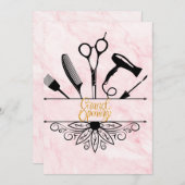 Pink Marble Beauty Salon Grand Opening Einladung (Vorne/Hinten)