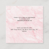 Pink Marble Beauty Salon Rabattkarte (Rückseite)