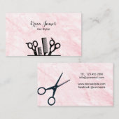 Pink Marble Beauty Salon Visitenkarte (Vorne/Hinten)