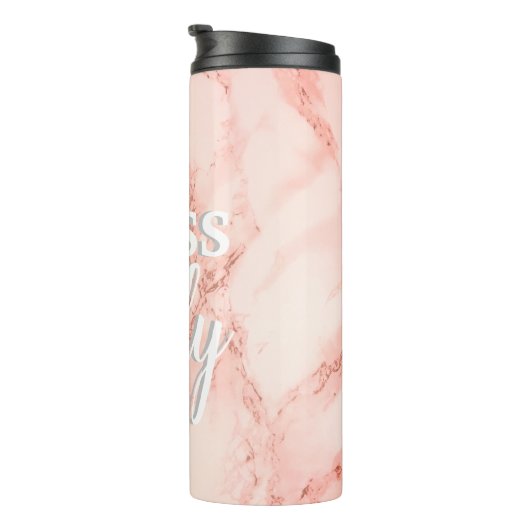 Pink Marble Boss Lady Thermosbecher (Nach rechts gedreht)