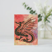 Pink Marble Dragon Postcard Postkarte (Stehend Vorderseite)