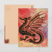 Pink Marble Dragon Postcard Postkarte (Vorne/Hinten)
