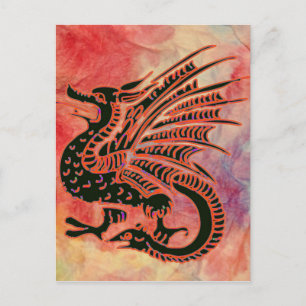 Pink Marble Dragon Postcard Postkarte