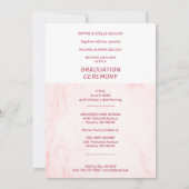 Pink Marble Effect Romantic Photo Twins Graduation Einladung (Rückseite)