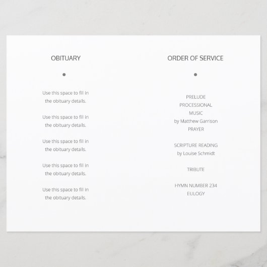 Pink Marble Feier des Programms zur Beerdigung des (Rückseite)