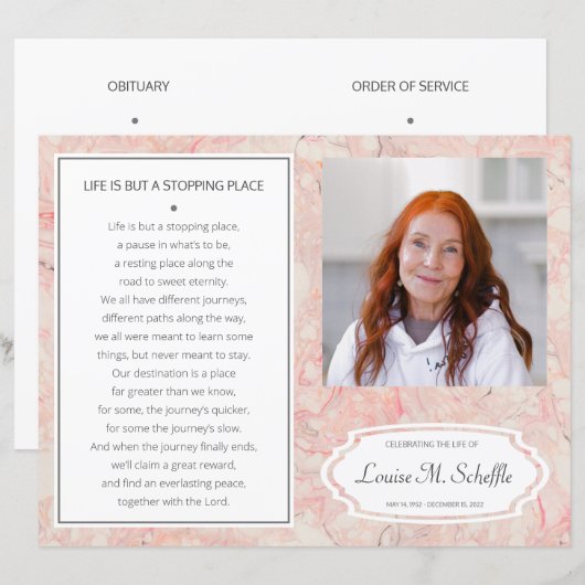 Pink Marble Feier des Programms zur Beerdigung des (Vorne/Hinten)