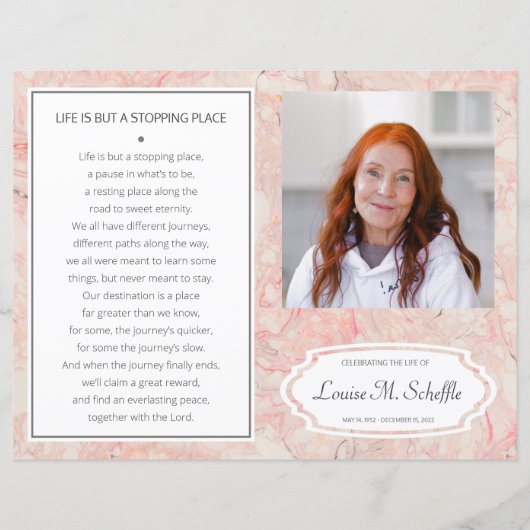 Pink Marble Feier des Programms zur Beerdigung des (Vorderseite)