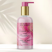 Pink Marble & Gold Glitter Cosmetics Bottle Label Rechteckiger Aufkleber