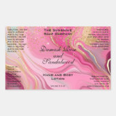 Pink Marble & Gold Glitter Cosmetics Bottle Label Rechteckiger Aufkleber (Vorderseite)