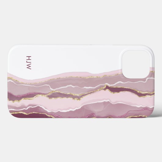 Pink Marble iPhone Case (Rückseite (Horizontal))