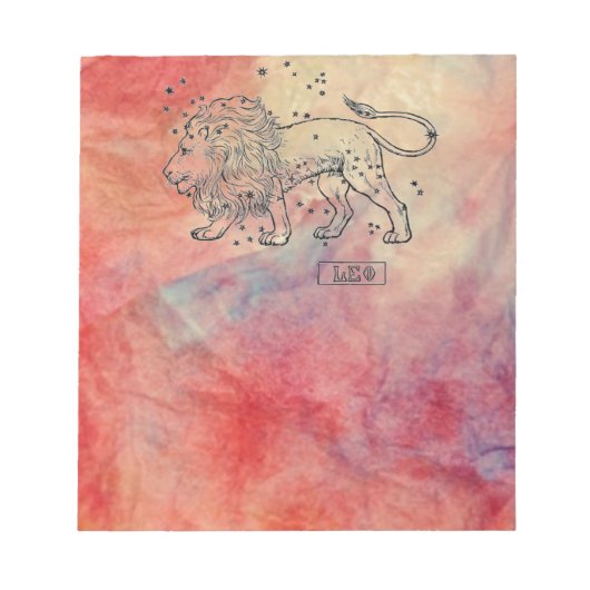 Pink Marble Leo Notepad Notizblock (Vorderseite)