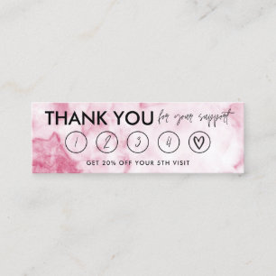 Pink Marble Makeup Hair dank Loyalty Card Mini Visitenkarte