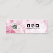 Pink Marble Makeup Hair dank Loyalty Card Mini Visitenkarte (Rückseite)