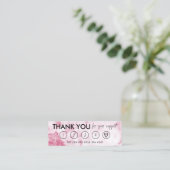 Pink Marble Makeup Hair dank Loyalty Card Mini Visitenkarte (Stehend Vorderseite)