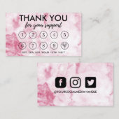 Pink Marble Makeup Hair dank Loyalty Card Visitenkarte (Vorne/Hinten)