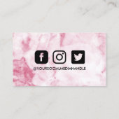 Pink Marble Makeup Hair dank Loyalty Card Visitenkarte (Rückseite)