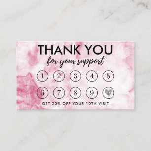 Pink Marble Makeup Hair dank Loyalty Card Visitenkarte