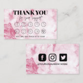 Pink Marble Makeup Hair dank Loyalty Card Visitenkarte (Vorne/Hinten)