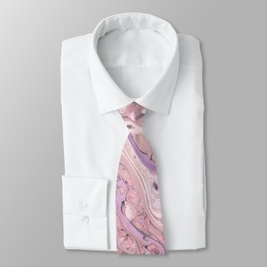 Pink Marble Neck Tie Krawatte (Gebunden)