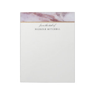Pink Marble Notepad Notizblock