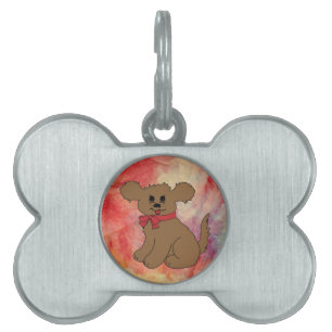 Pink Marble Pet Tag Tiermarke