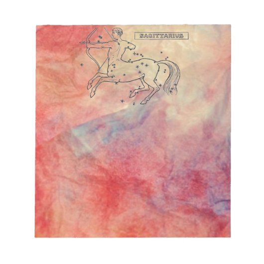 Pink Marble Sagittarius Notepad Notizblock (Vorderseite)
