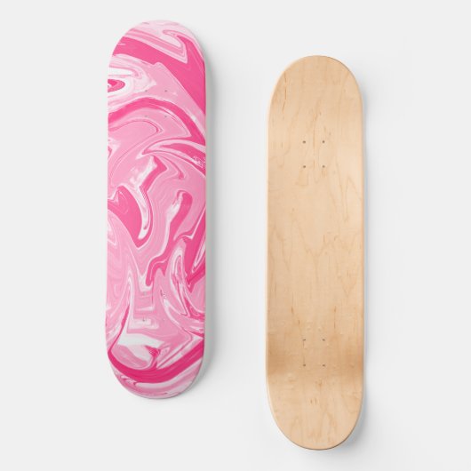 Pink Marble Skateboard Deck (Vorderseite)