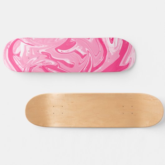 Pink Marble Skateboard Deck (Horizontal)