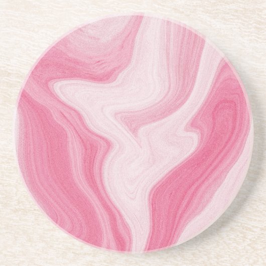 Pink Marble Swirl Pattern – Aesthetic Abstract Getränkeuntersetzer (Vorne)
