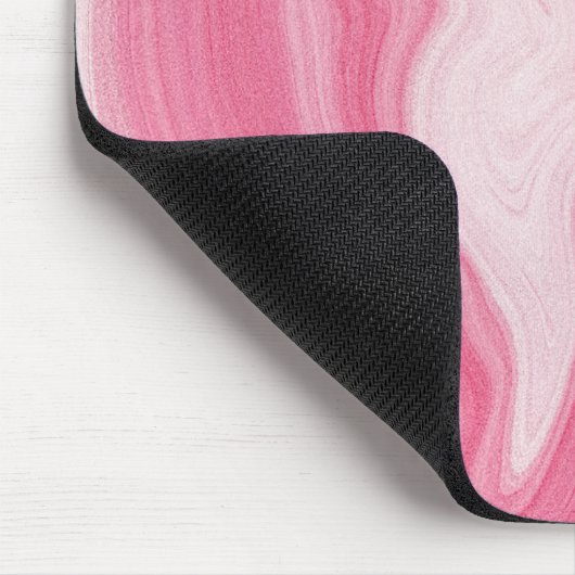 Pink Marble Swirl Pattern – Aesthetic Abstract Mousepad (Ecke)