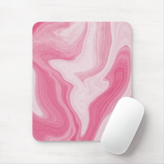 Pink Marble Swirl Pattern – Aesthetic Abstract Mousepad (Mit Mouse)