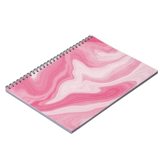 Pink Marble Swirl Pattern – Aesthetic Abstract  Notizblock (Linke Seite)