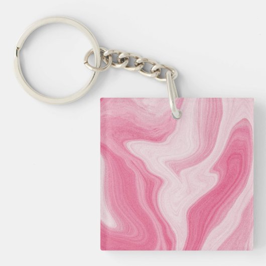 Pink Marble Swirl Pattern – Aesthetic Abstract Schlüsselanhänger (Vorderseite)