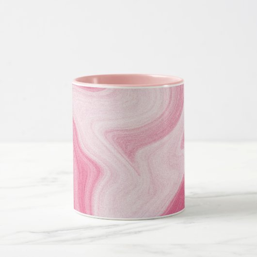 Pink Marble Swirl Pattern – Aesthetic Abstract  Tasse (Zentrum)