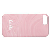 Pink Marble Textured iPhone Case (Rückseite (Horizontal))