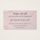 Pink Marble Vielen Dank für die Rabattkarte (Rückseite)