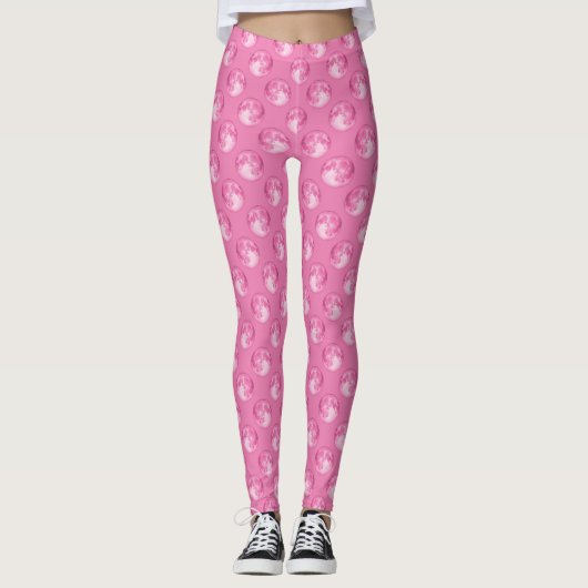 Pink Marbles Muster Leggings (Vorderseite)