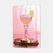 Pink Margarita Bachelorette Weekend Bridal Ornament Aus Metall (Vorderseite links)