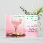 Pink Margarita Bridal/Junggeselinnen-Abschied Einladung (Stehend Vorderseite)