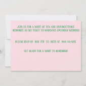 Pink Margarita Bridal/Junggeselinnen-Abschied Einladung (Rückseite)