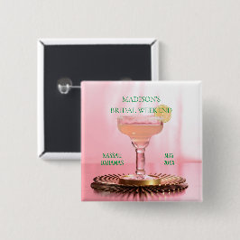 Pink Margarita Bridal Junggeselinnen-Abschied Gefa Button