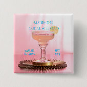Pink Margarita Bridal Junggeselinnen-Abschied Gefa Button (Vorderseite)