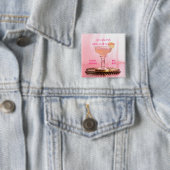 Pink Margarita Bridal/Junggeselinnen-Abschied Gefa Button (Beispiel)