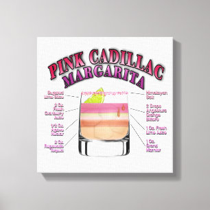PINK MARGARITA Cocktail Rezept 12 "x12" Leinwand A