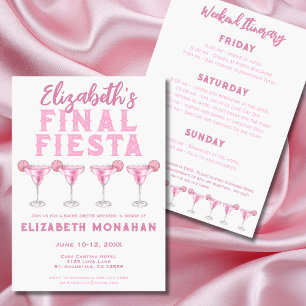 Pink Margarita Final Fiesta Bachelorette Wochenend Einladung