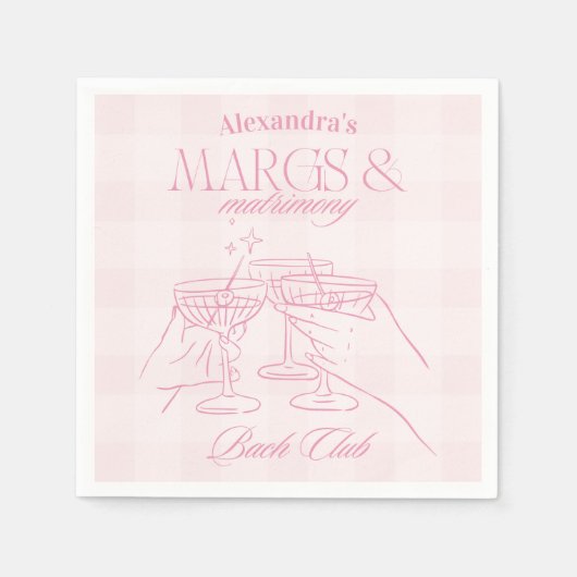 Pink Margs and Matrimonte Bachelorette Serviette (Vorderseite)