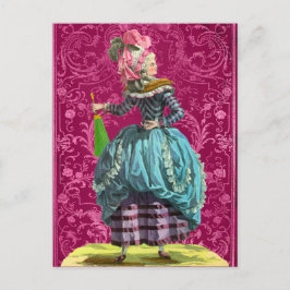Pink Marie Antoinette Bonjour Freundschaft Gruß Postkarte