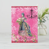 Pink Marie Einladung (Stehend Vorderseite)